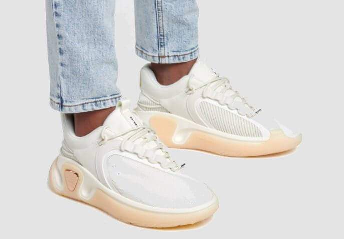 Růžovo-bílé tenisky BALMAIN B-Runner sneakers