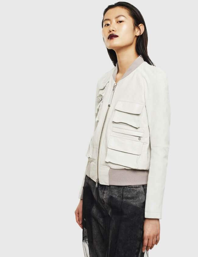 Dámská kožená bunda Diesel Black Gold typu bomber