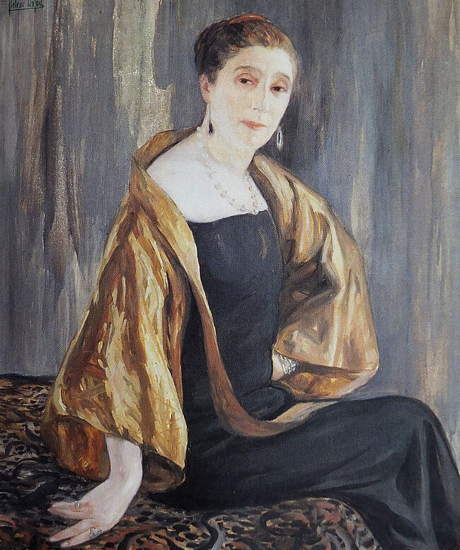 Portrét Jeanne Lanvin z roku 1924 od malíře Clémentine-Hélène Dufau.